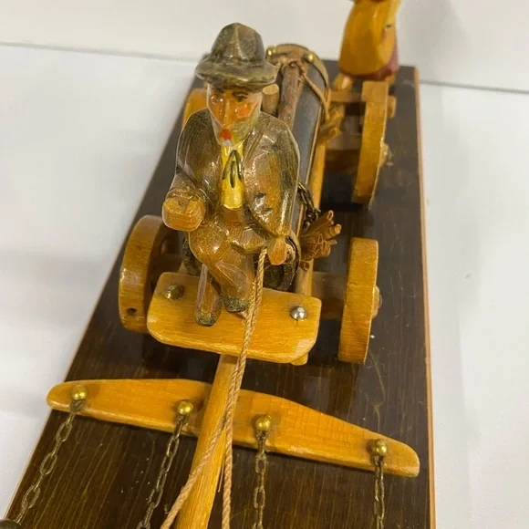 Rhon Sepp German Hand Carved Carriage Scene. Rare. Vintage 60’s or older.